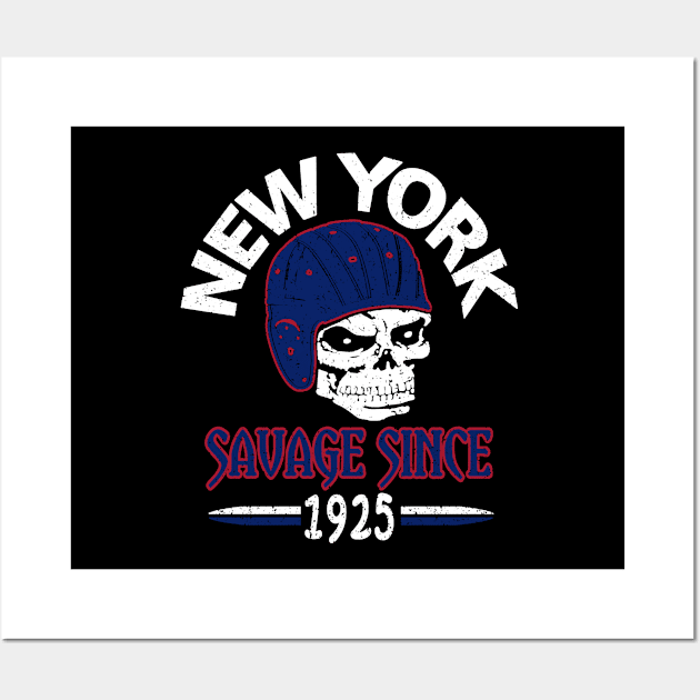 New York Big Blue Pro Football 1925 Grunge Wall Art by FFFM